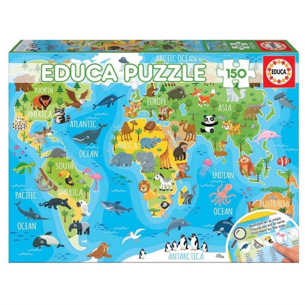Educa World Map Animals Puzzle 150 pcs 18115