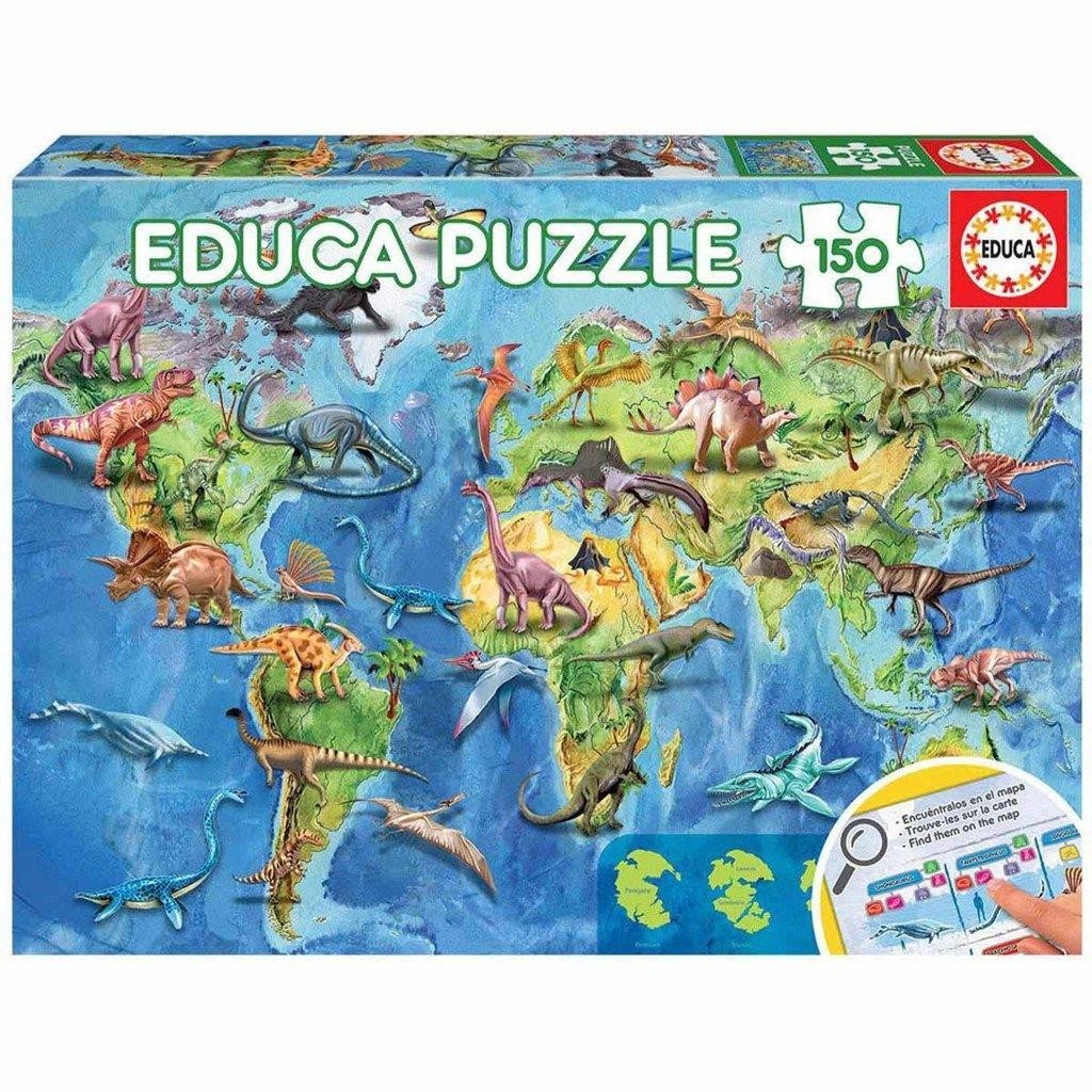 Educa World Map Dinosaurs Puzzle 150 pieces 18997
