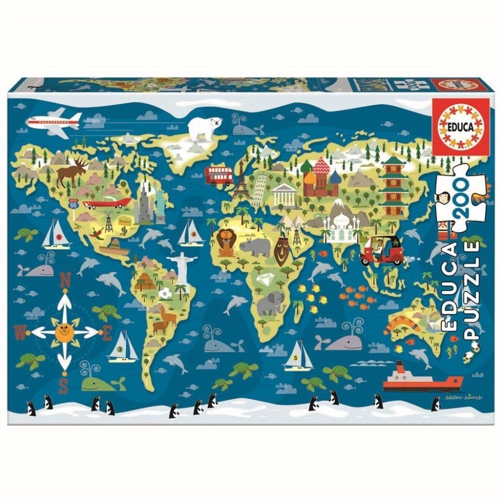 Educa World Map Puzzle 200 pieces 19292