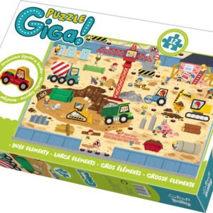 Gigantic Puzzle 12 pcs with wooden figure Construction site 90