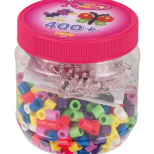 Hama Maxi Beads and Plate in jar 400 pcs Pink