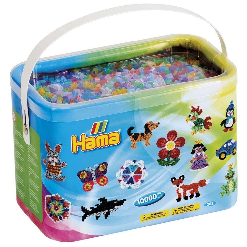 Hama Midi Beads 10000 pcs in Bucket Transparent Mix 53