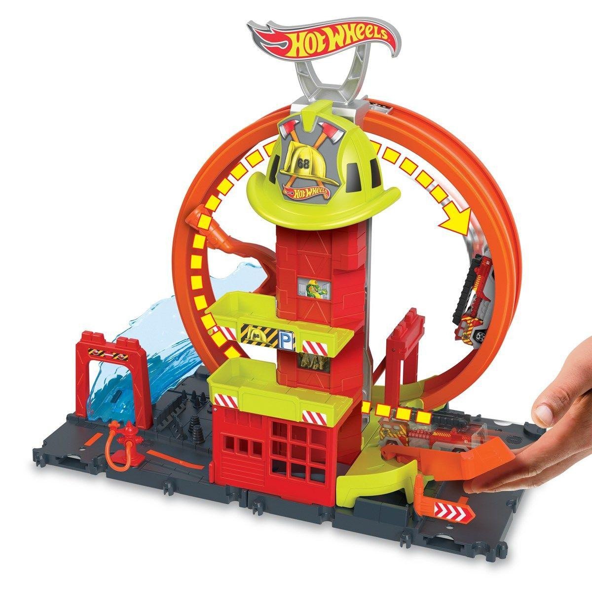 Hot Wheels City Super Loop Fire Station