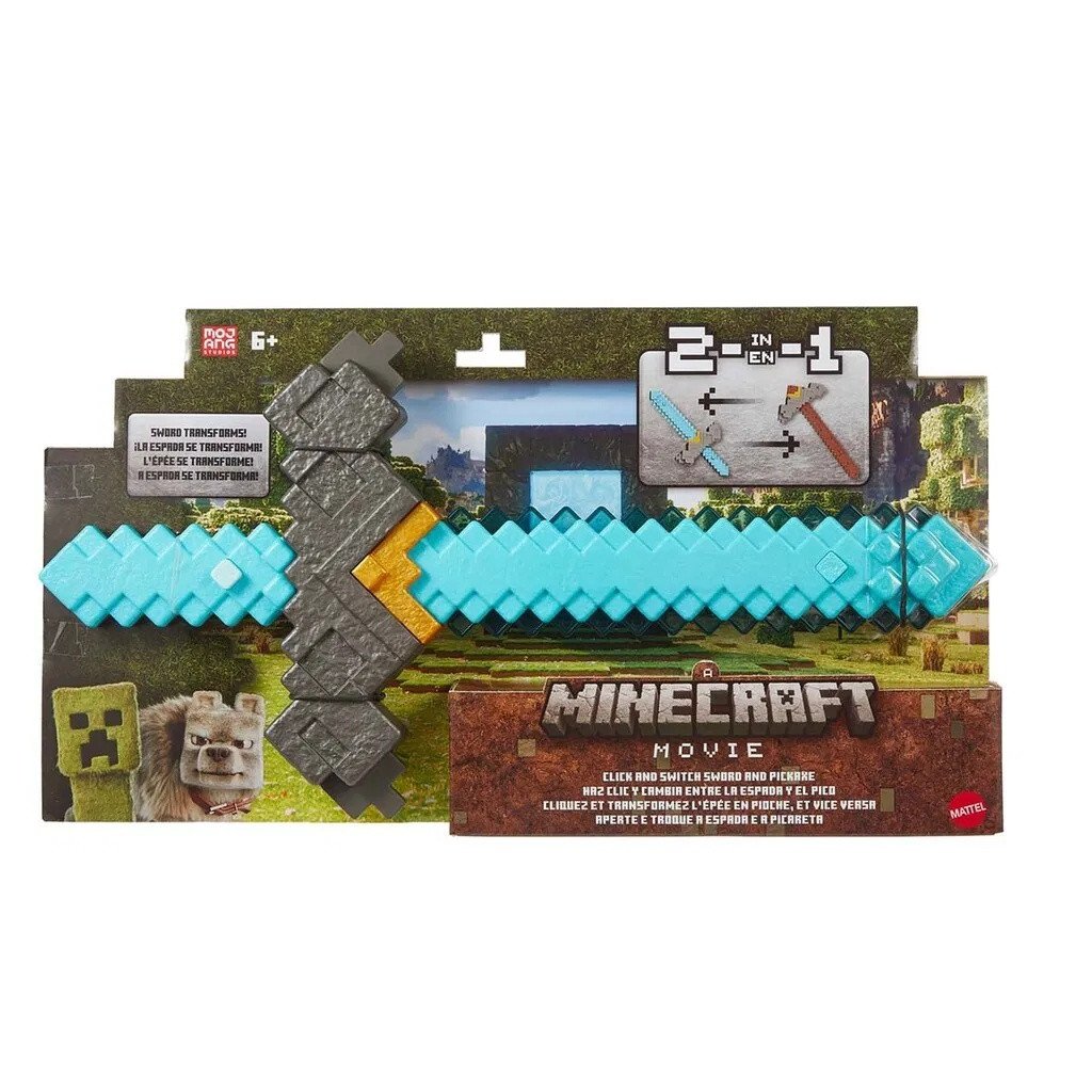 Minecraft Movie Click and Switch Sword and Pickaxe