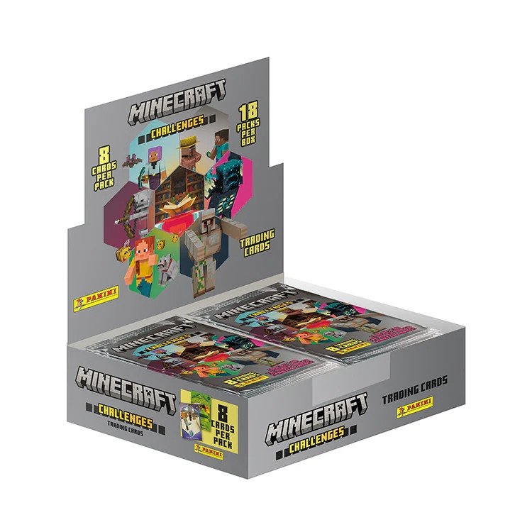 Minecraft Trading Cards Booster Challenges Koko laatikko 18 pakettia