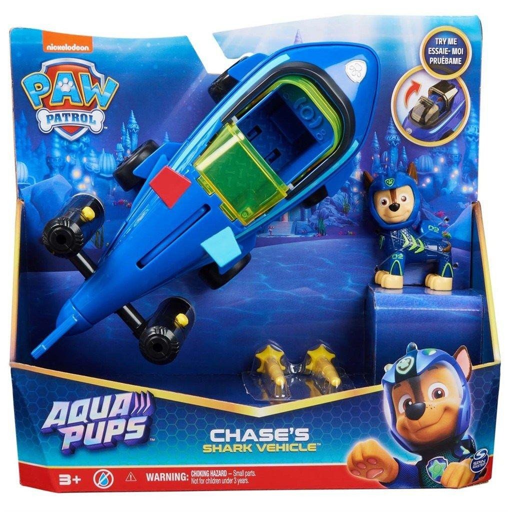 Paw Patrol Aqua Pups Ajoneuvo Chases hai