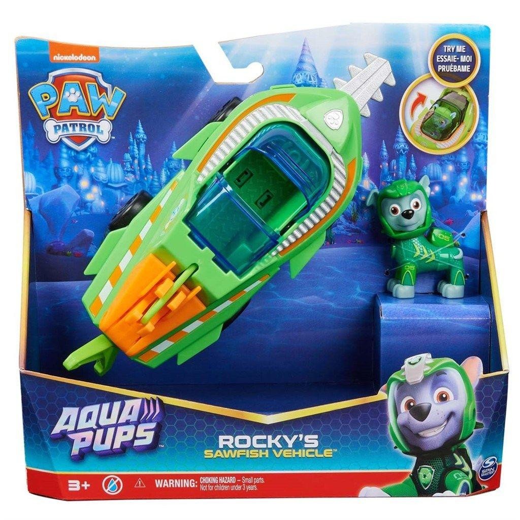 Paw Patrol Aqua Pups Ajoneuvo Rockys Miekkakala