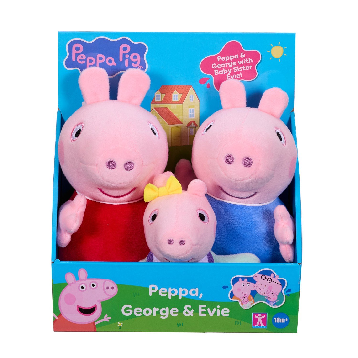 Peppa Pig -pehmolelut, 3 kpl, Peppa, George ja Evie