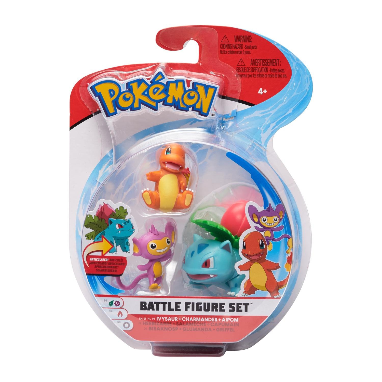 Pokemon Battle Figure Set Ivysaur/Charmander/Aipom