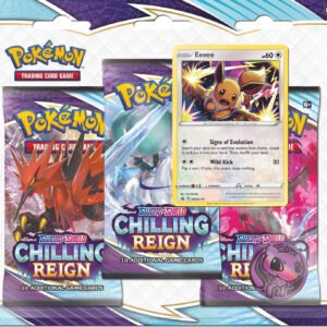 Pokemon Chilling Reign Sword & Shield 6 3-pack, Eevee foil & kolikko : Model - Eevee