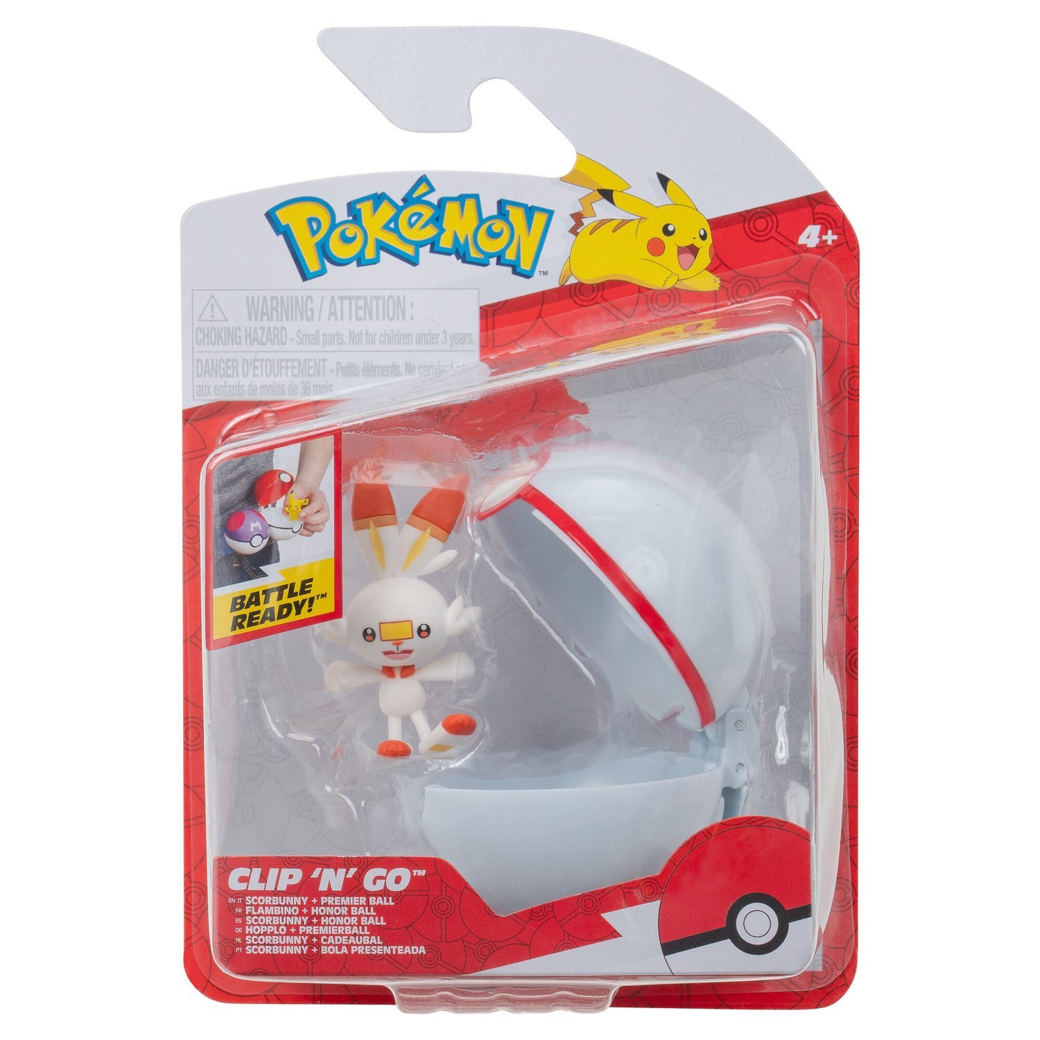 Pokemon Clip n Go Scorbunny + Premier Ball
