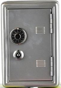 Tallelokero koodilla ja avaimella Hopea