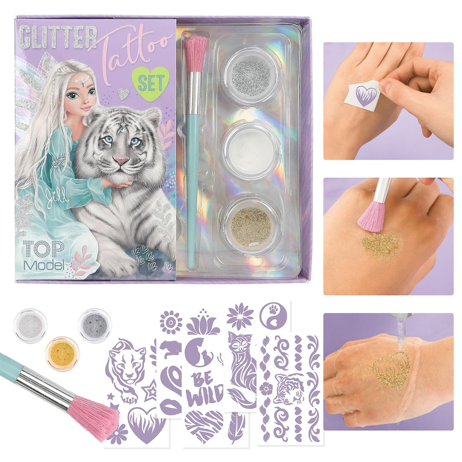 TOPModel Glitter Tattoo Set Fantasy Tiikerit