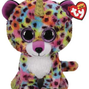 TY Beanie Boos M GISELLE Rainbow colored Leopard with Antler