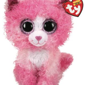 TY Beanie Boos M REAGAN kissa vaaleanpunaisella kiharalla turkilla