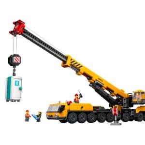 Keltainen ajettava rakennusnosturi