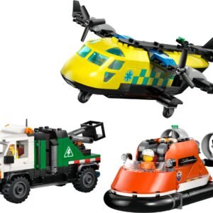 Lentokone, huoltoauto ja ilmatyynyalus