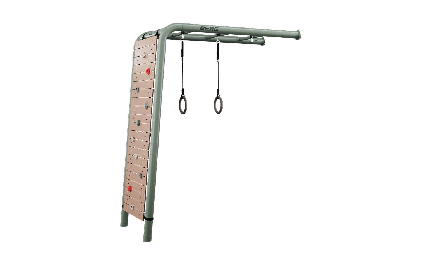 BERG PlayBase Setit Wall Green + Peak set - Kahden tikkaan kanssa - Vihreä - Wall (240 x 100 x 245 cm)