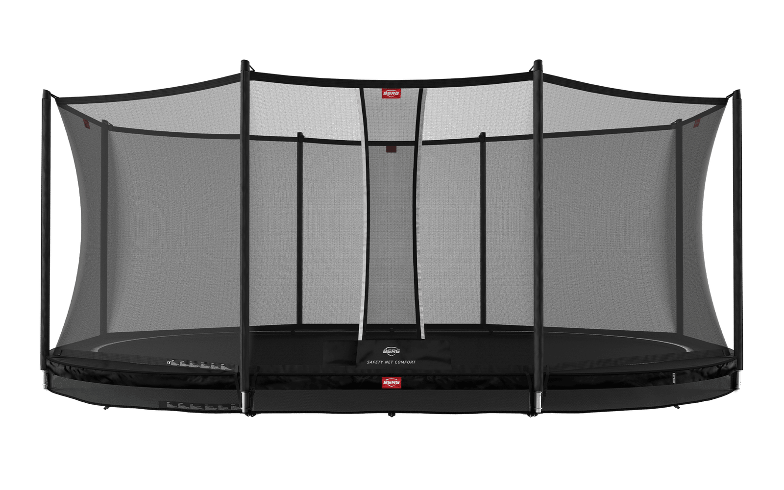 BERG Grand Favorit InGround 520 Musta + Safety Net Comfort - Trampoliini Ovaali - 520 x 345 cm