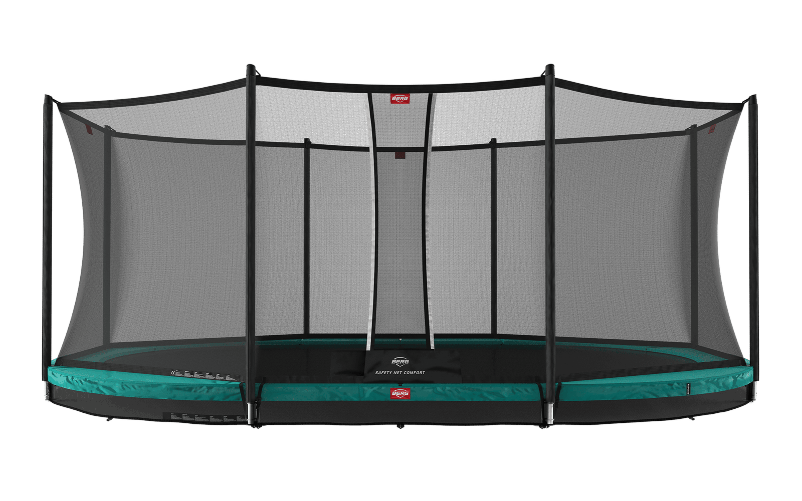 BERG Grand Favorit InGround 520 Vihreä + Safety Net Comfort - Trampoliini Ovaali - 520 x 345 cm