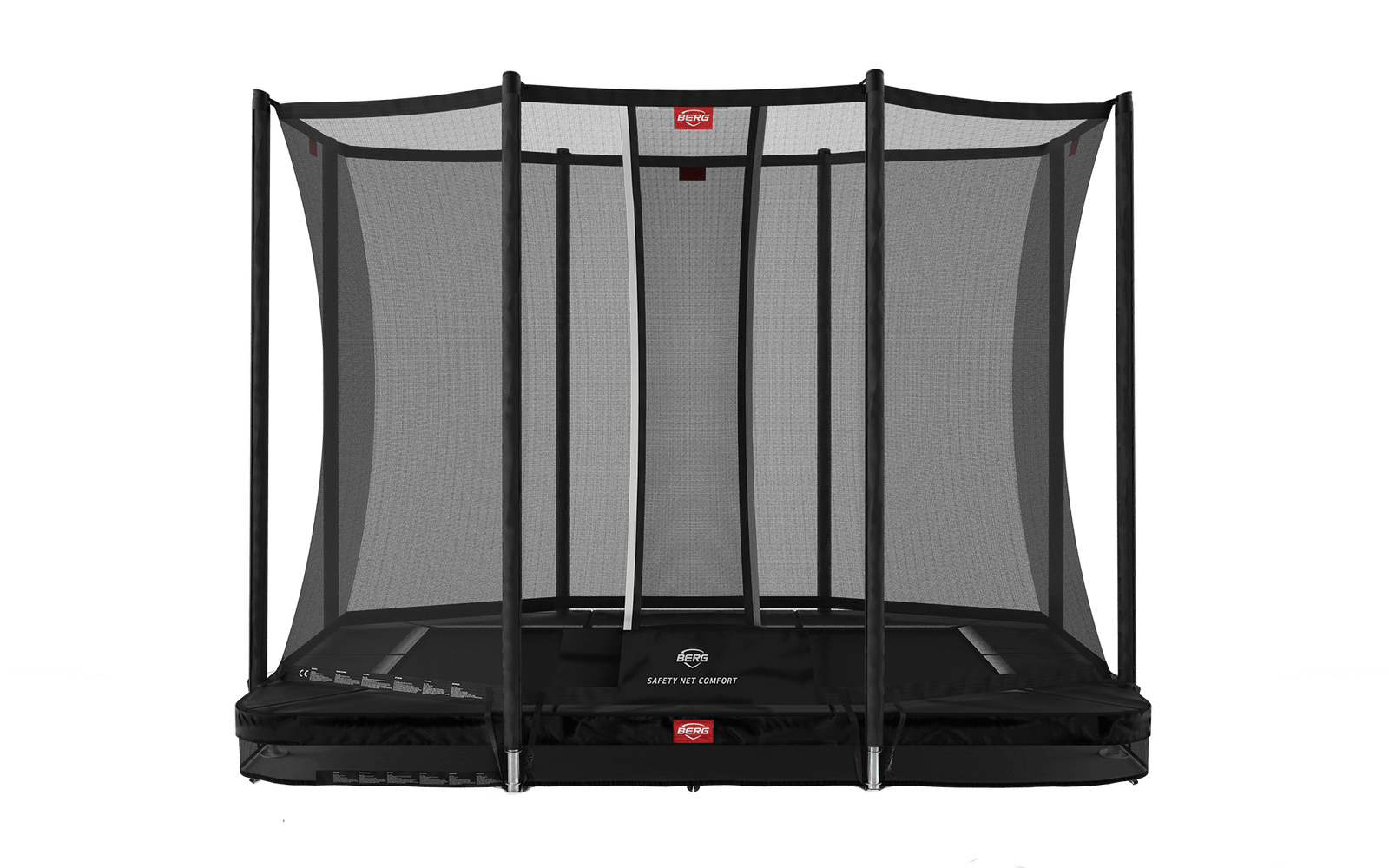BERG Ultim Favorit InGround 280 Musta + Safety Net Comfort - Trampoliini Suorakulmainen - 280 x 190 cm
