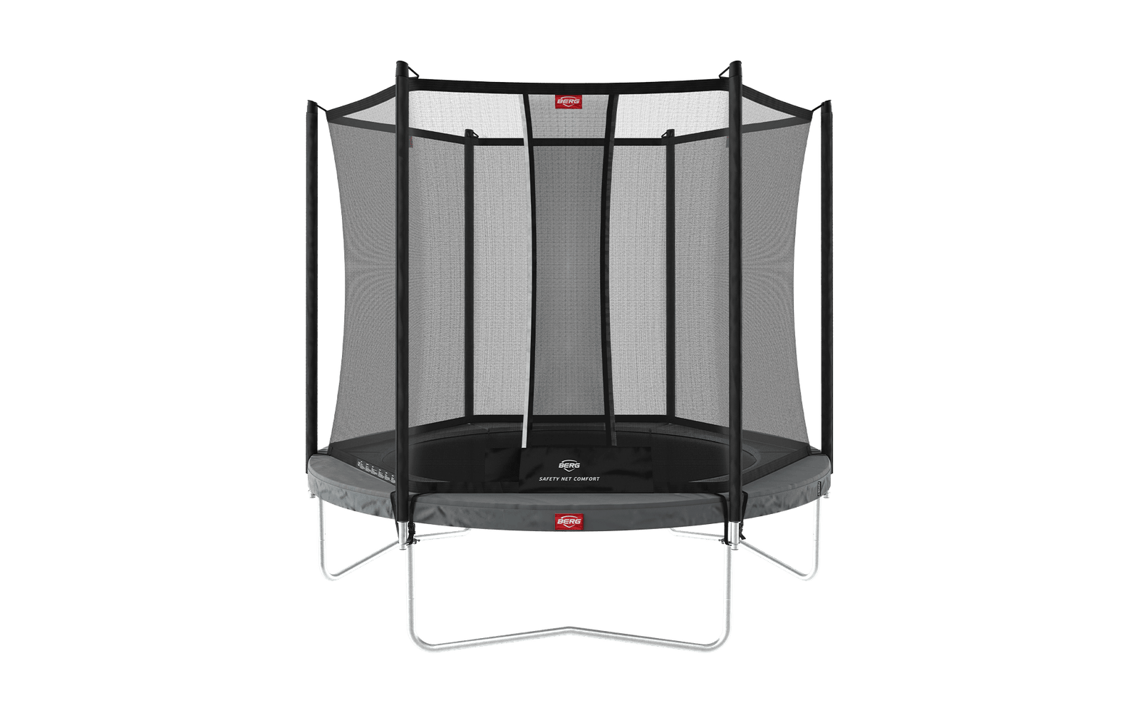 BERG Favorit Regular 270 Harmaa + Safety Net Comfort - Trampoliini Pyöreä - 270 cm