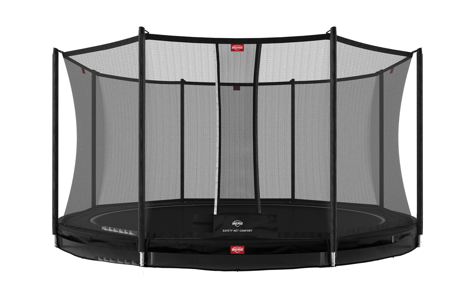 BERG Favorit InGround 430 Musta + Safety Net Comfort - Trampoliini Pyöreä - 430 cm