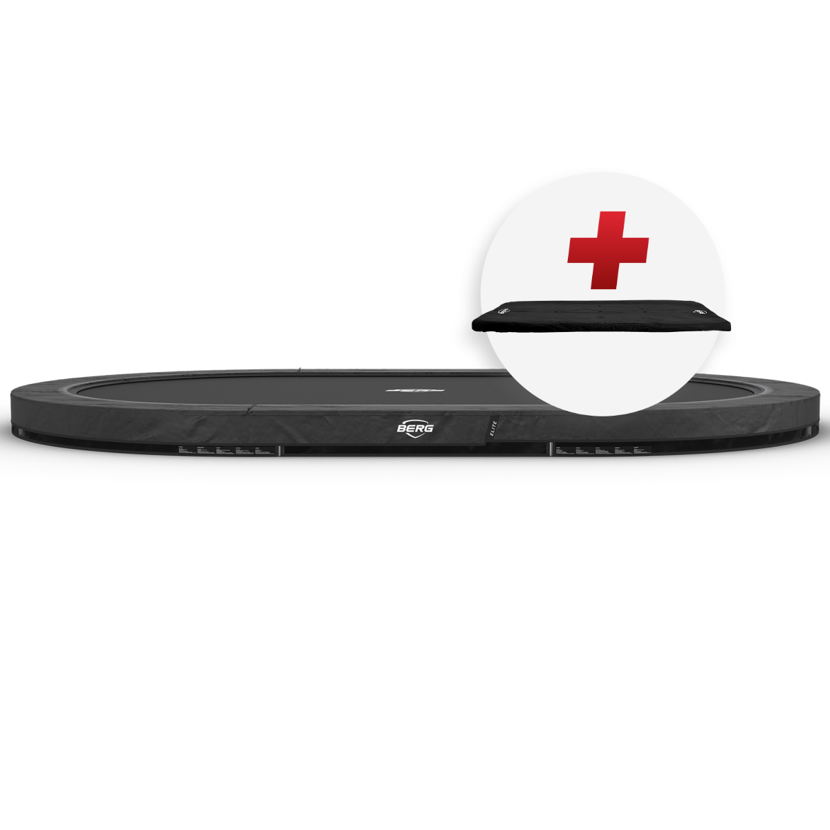 BERG SPORTS Grand Elite InGround 520 Harmaa - Trampoliini Ovaali - 520 x 345 cm