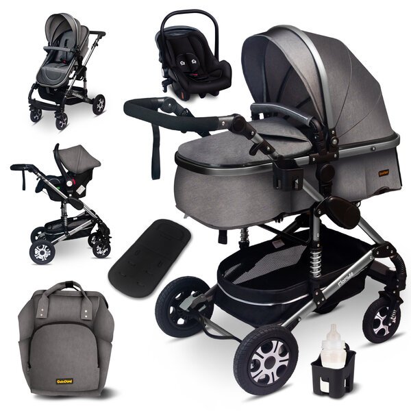 3-in-1 lastenrattaat, harmaa