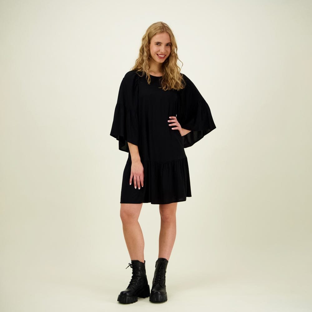 Bell Sleeve Tunic Dress -Mekko | Licorice - L