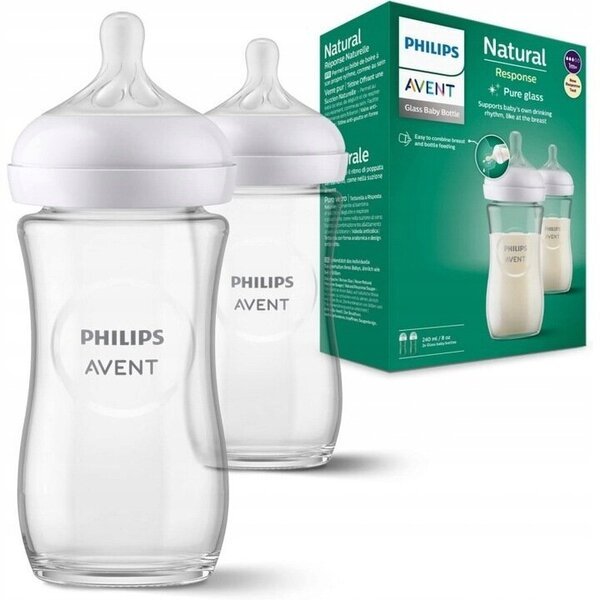 Buteliukai Philips Avent Natural Response SCY933/02, 1+ mėn, 240 ml, 2 vnt.