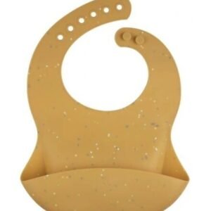 Canpol Babies Tyylikäs Silikoninen Lapsen Kuolalappu Taskulla | Keltainen, 4kk+
