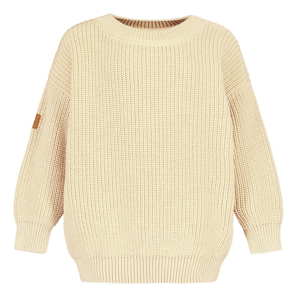 Cotton Knit Jumper -Lasten Neulepaita |  Milky - 110/116