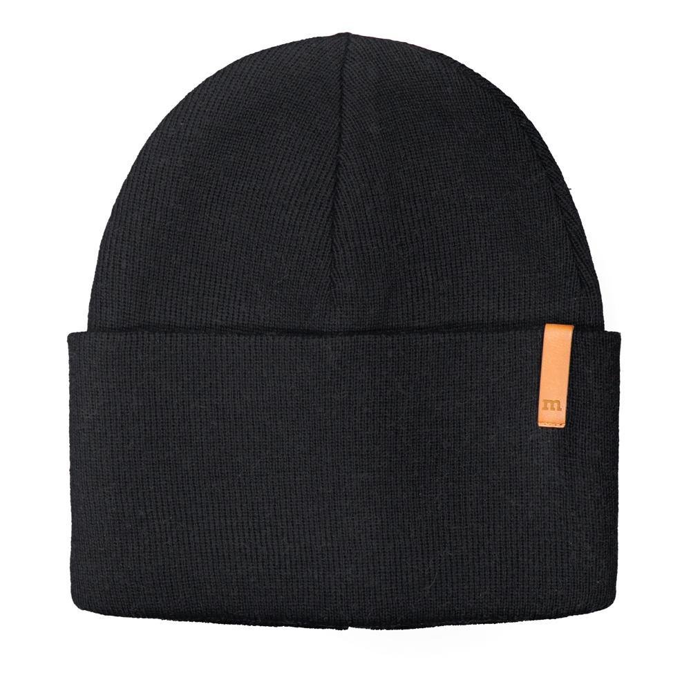 FOLDED BEANIE, BLACK - 7-8 v