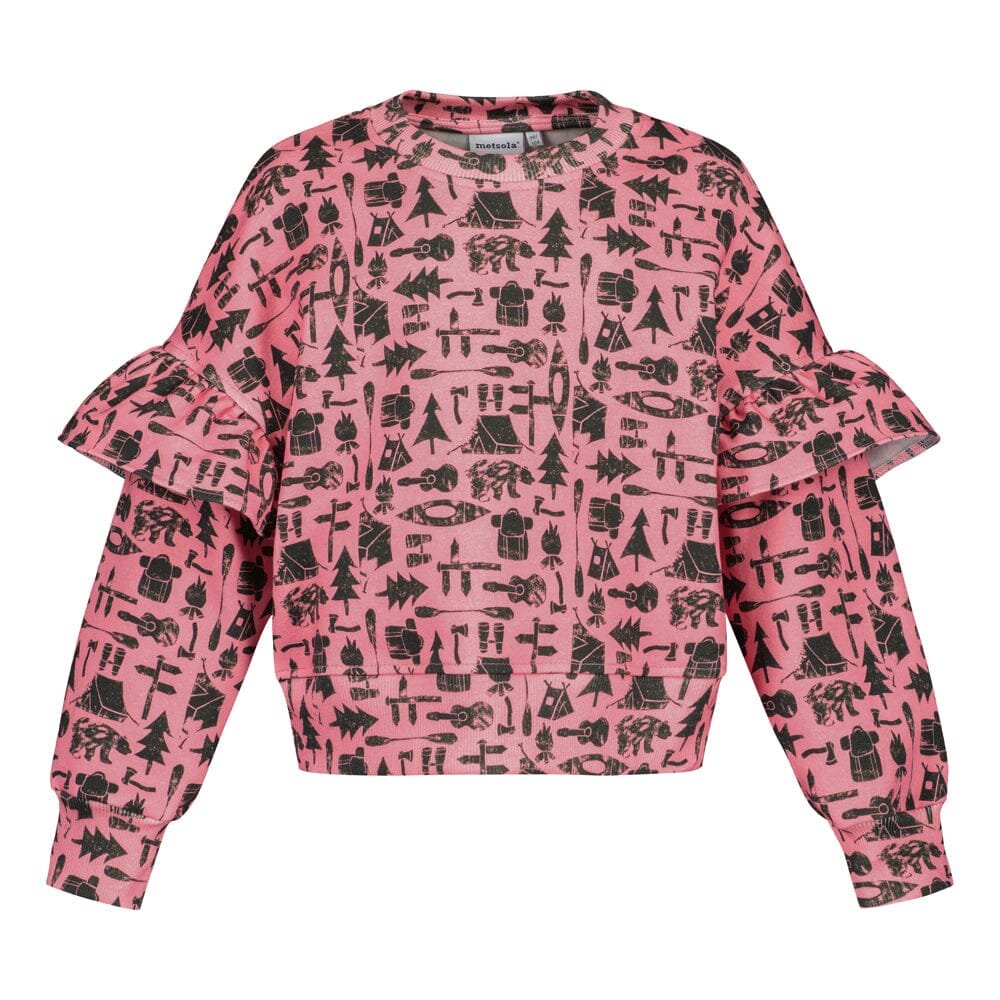 In The Woods Frill Sweater -Collegepaita | Pinky - 110/116