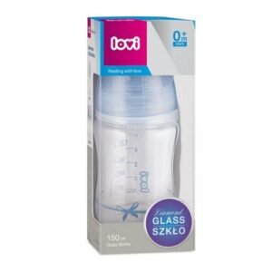 Lasipullo Lovi Diamond lasi Baby Shower poika, 150 ml