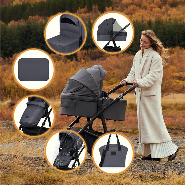 Lastenvaunut Lionelo Amber 3in1 Grey Graphite