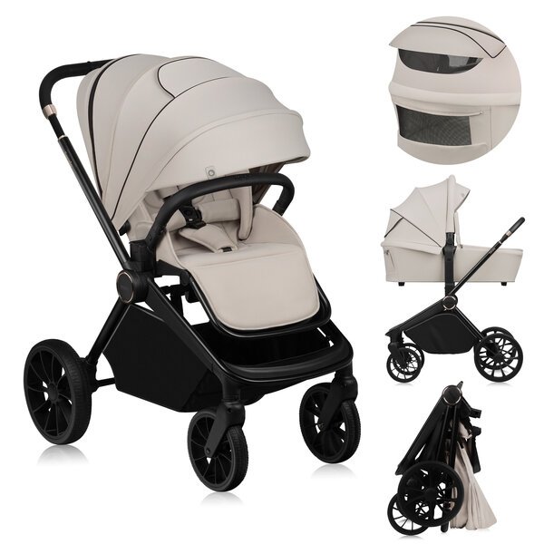 Lastenvaunut Lionelo Mika Plus 2in1 Beige Sand