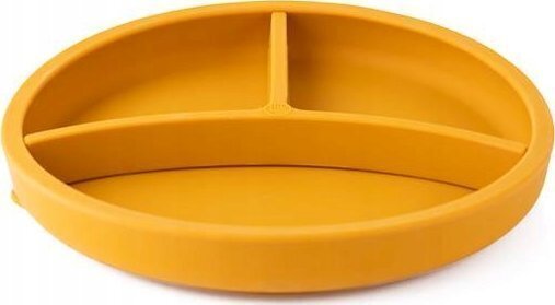 Lautanen, jossa on tarttuva pohja ja irrotettava jakaja Eco Rascals, sinappi, 6 kk+