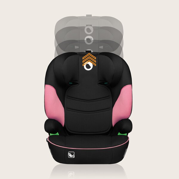 Lionel Lars I-Size Pink Baby turvaistuin, 100–150 cm, ISOFIX, musta/vaaleanpunainen