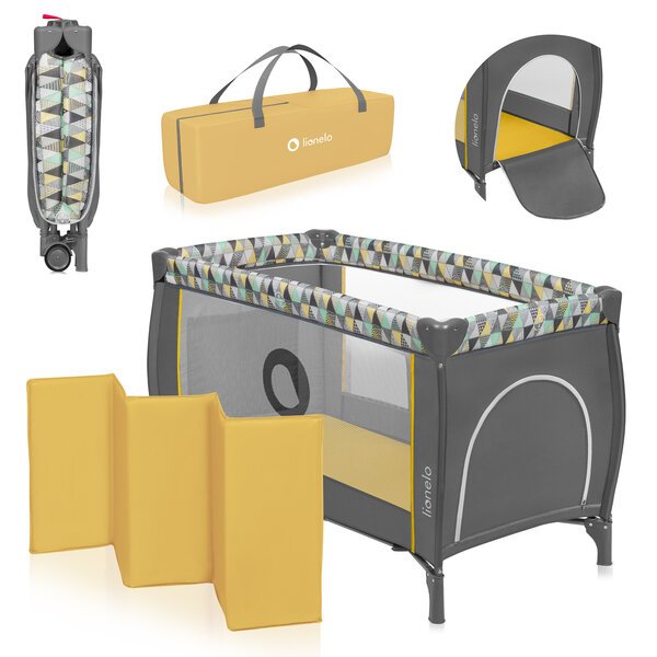 Matkasänky Lionelo Sven Plus Yellow Scandi