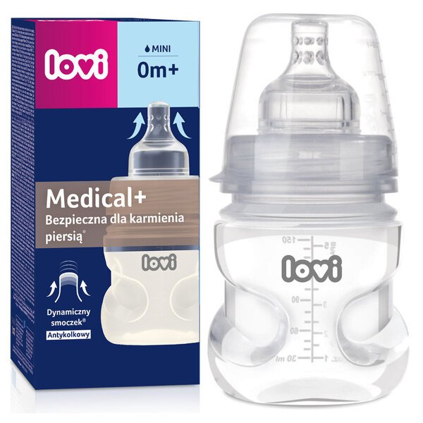 LOVI Anti-colic Medical+ -pullo aktiivisella imulla 150ml