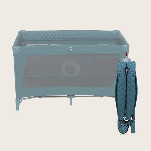 Lionelo Flower Green Turquoise -matkasänky-leikkikehä