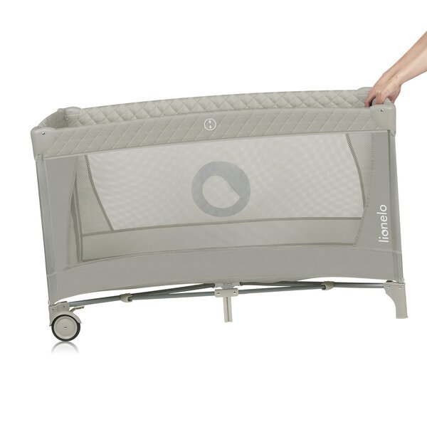 Lionelo Flower Cappuccino taitettava pinnasänky, kaksi vaihetta, 2-in-1, 120x60 cm