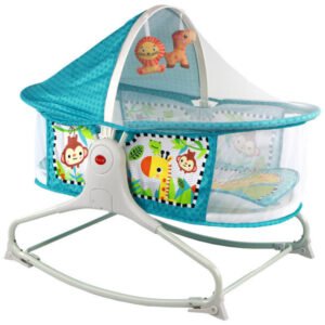 Monikäyttöinen sänky/keinu Rocker 2in1 Lean Toys, sininen, 85x70x50 cm
