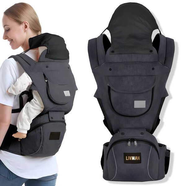 Muunnettava ergonominen kantoreppu enintään 20 kg painaville lapsille, LIVMAN 805