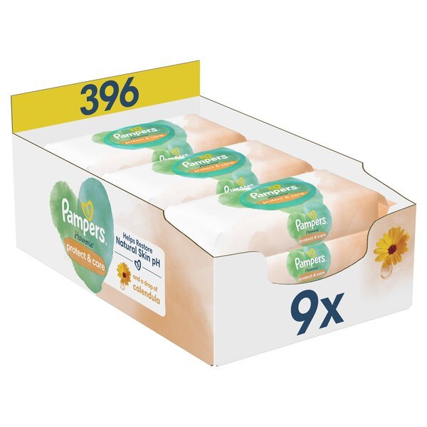 Pampers Harmonie Protect&Care kosteat vauvapyyhkeet, 9 pakettia