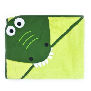 Pehmeä kylpypyyhe Sensillo Water Friends Crocodile, 100x100, vihreä