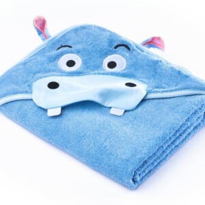 Pehmeä kylpypyyhe Sensillo Water Friends Hippo, 100x100, sininen väri