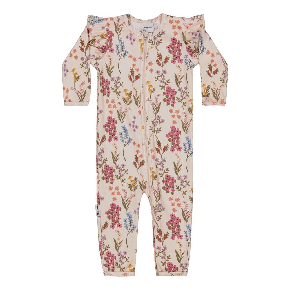 Perfect Day Rib Frilla Playsuit -Haalari | Creamy - 50/56